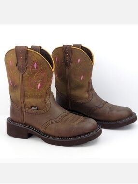 Justin Gypsy Gemma Brown Pink Western Boot 7